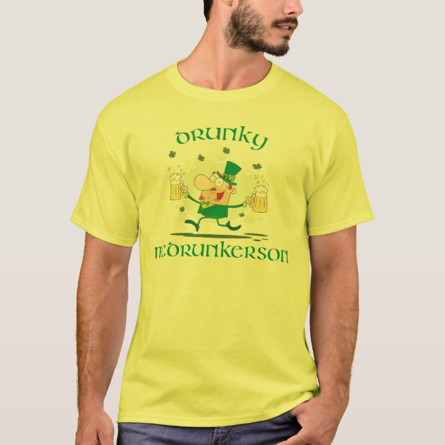 Drunky McDrunkerson Funny St. Patrick's Day T-Shirt (Front)