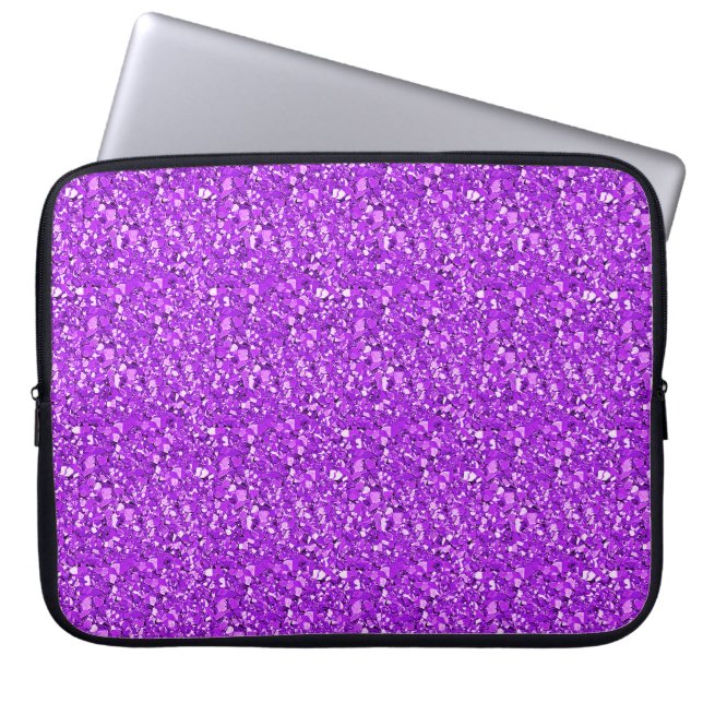 Druzy crystal - amethyst purple laptop sleeve (Front)