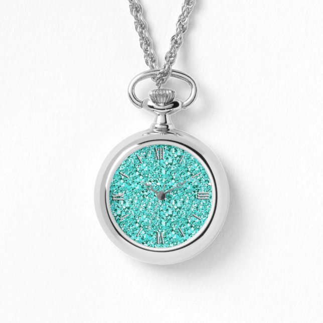 Druzy crystal - aquamarine blue watch (Front)