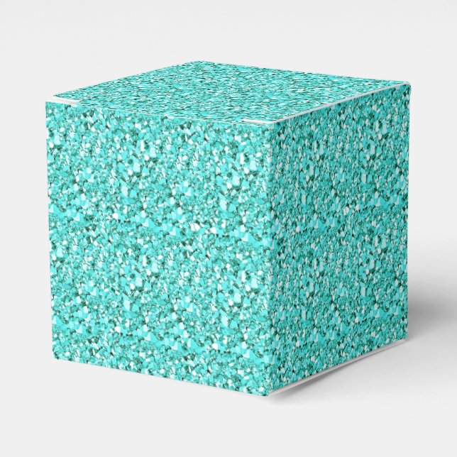 Druzy crystal - aquamarine favor box (Front Side)