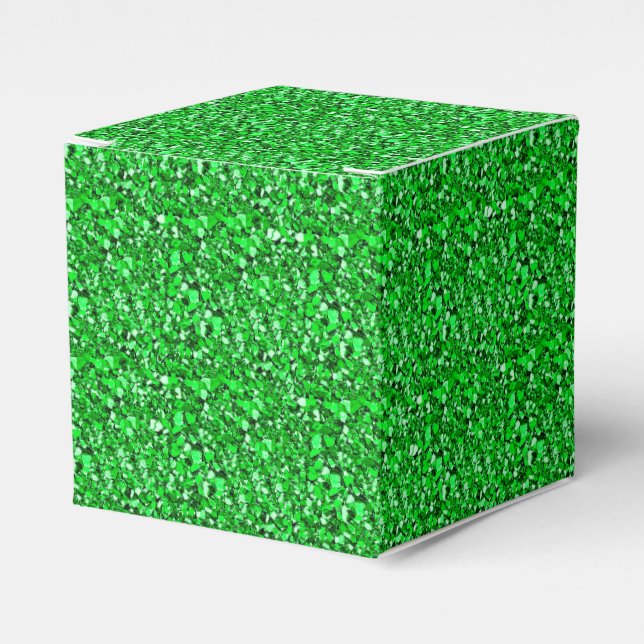 Druzy crystal - emerald green favor box (Front Side)