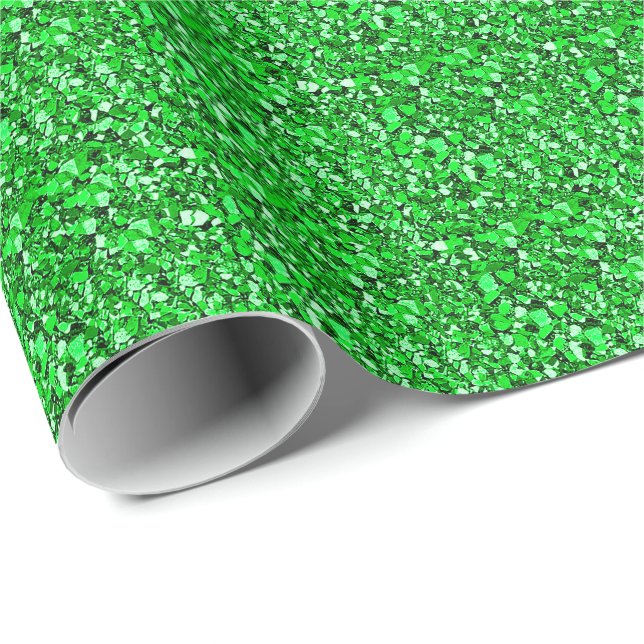 Druzy crystal - emerald green wrapping paper (Roll Corner)