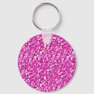 Druzy crystal - fuchsia pink keychain