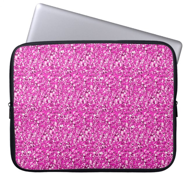 Druzy crystal - fuchsia pink laptop sleeve (Front)