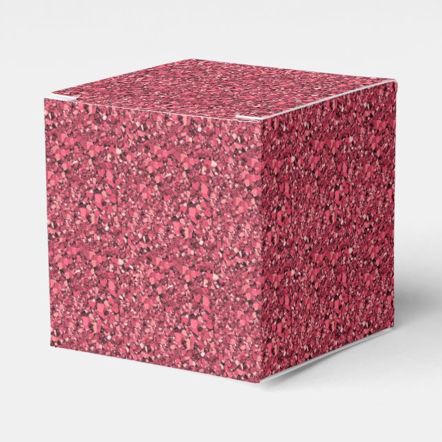 Druzy crystal - garnet red favor box (Front Side)
