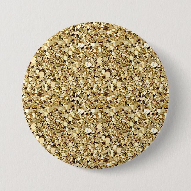 Druzy crystal - metallic gold 3 inch round button (Front)