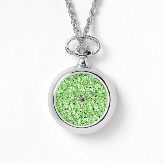 Druzy crystal - peridot green watch (Front)