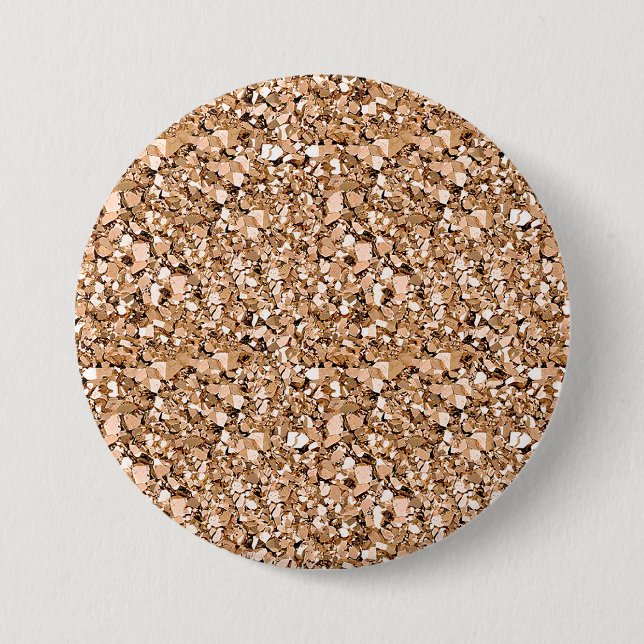 Druzy crystal - rose gold colour 3 inch round button (Front)