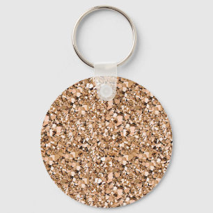 Druzy crystal - rose gold colour keychain