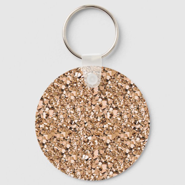 Druzy crystal - rose gold colour keychain (Front)