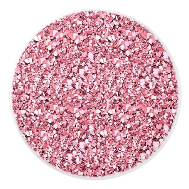 Druzy crystal - rose quartz pink ceramic knob (Front)