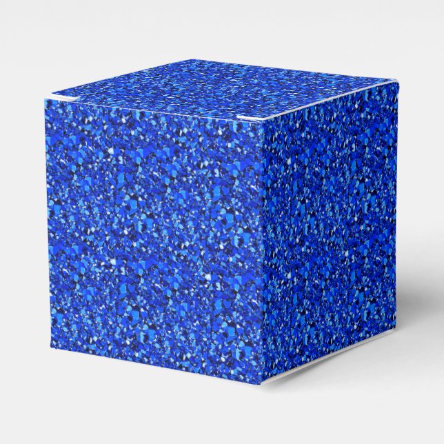 Druzy crystal - sapphire blue favor box (Front Side)