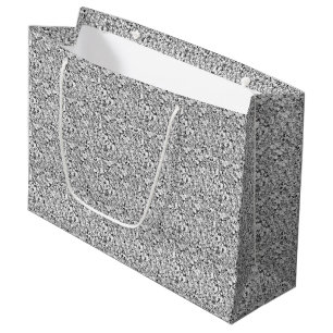Druzy crystal - white gold colour large gift bag