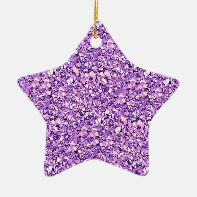 Druzy quartz crystals - light orchid ceramic ornament (Front)