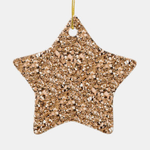 Druzy quartz crystals - rose gold colour ceramic ornament