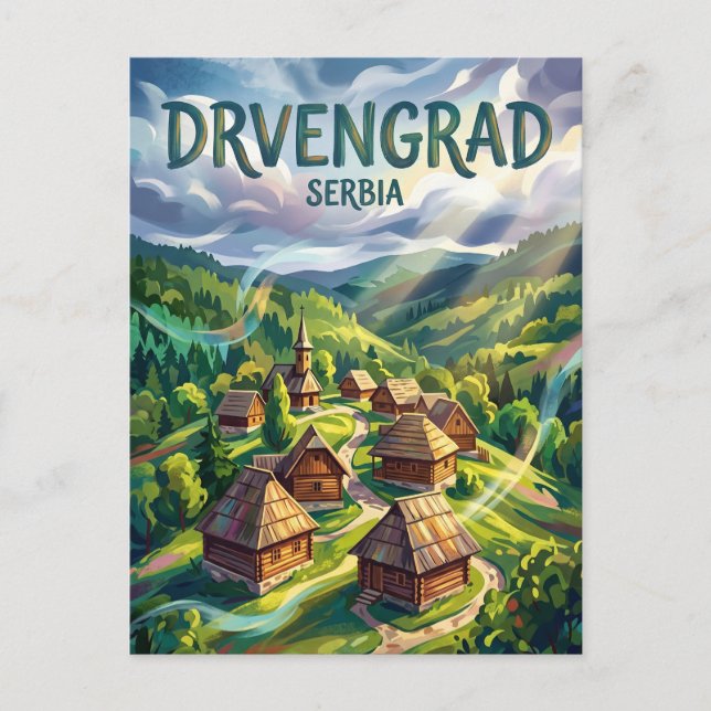 Drvengrad Serbia Postcard (Front)