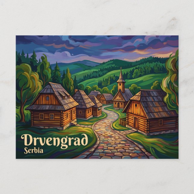 Drvengrad (Timber Town) Serbia Postcard (Front)