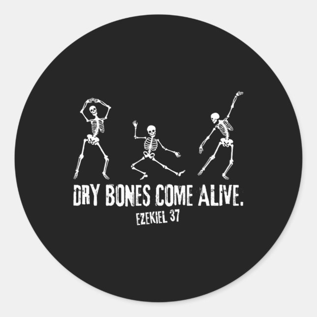 Dry Bones Come Alive Funny Skeleton Dancing 5  Classic Round Sticker (Front)