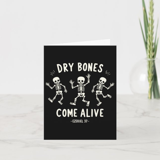 Dry Bones Come Alive Funny Skeleton Dancing Meme  Card (Front)