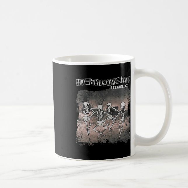 Dry Bones Come Alive Skeleton Dancing Halloween  Coffee Mug (Right)