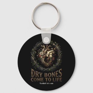Dry Bones Come To Life Christian Bible Heart Keychain