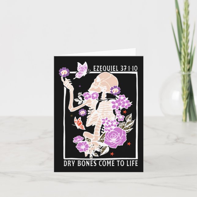 Dry Bones Come To Life Christian Bible Verse Ezeki Card (Front)