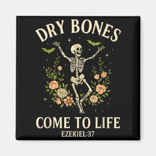Dry Bones Come To Life Dancing Floral Skeleton  Magnet