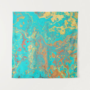 Dry brush painting marble gold artwork. Abstract f Tapestry