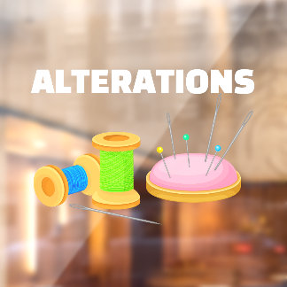 Dry Cleaners Tailor Seamstress Alterations  Window Cling