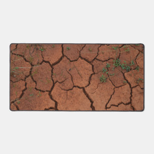 dry, cracked ground desk mat