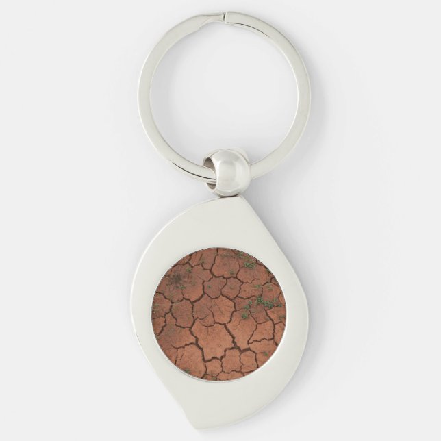 dry, cracked ground keychain (Front)