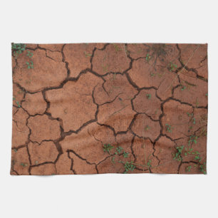 dry, cracked ground kitchen towel