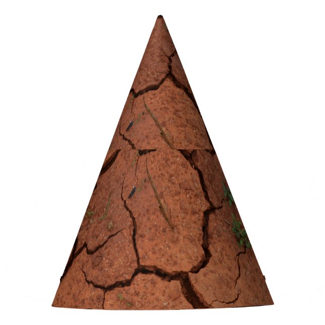 dry, cracked ground party hat (Front)