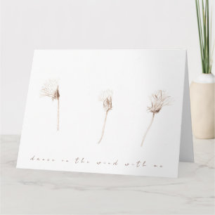 Dry dandelions ink drawing greeting card