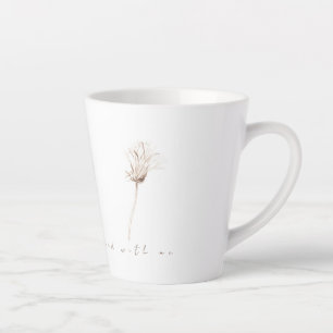 Dry dandelions ink drawing latte mug
