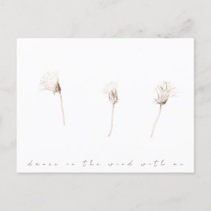 Dry dandelions ink drawing postcard
