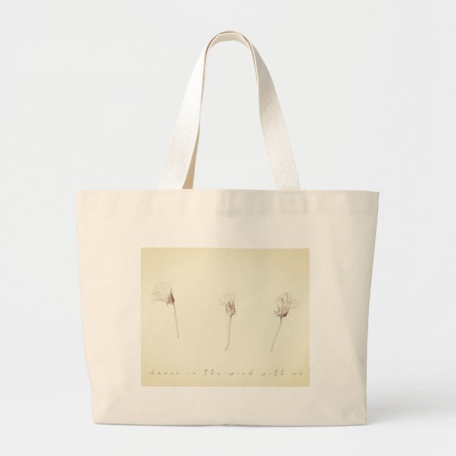 Dry dandelions ink drawing tote bag (Front)