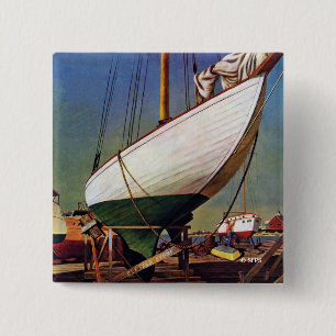 Dry Dock by John Atherton 2 Inch Square Button