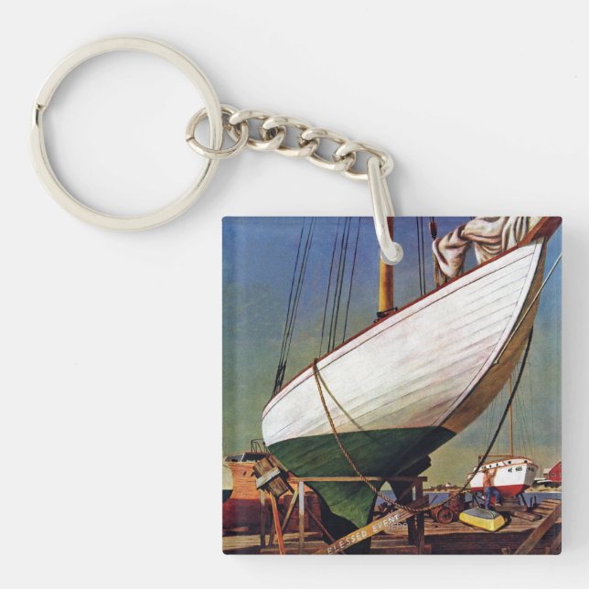 Dry Dock by John Atherton Keychain (Front)