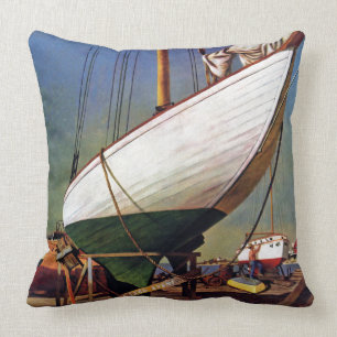 Dry Dock by John Atherton Throw Pillow