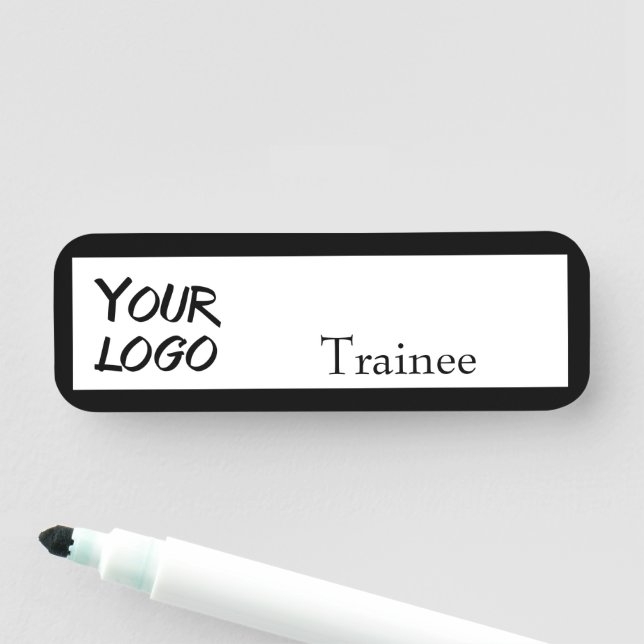 Dry Erase Business Customizable Trainee Logo Name Tag (In Situ)