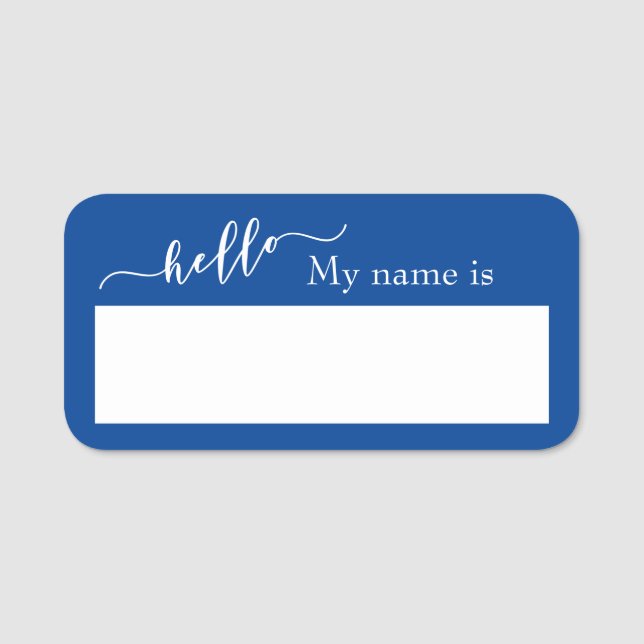 Dry Erase Hello Customizable  Reusable Name Tag (Front)