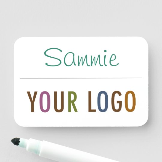 Dry Erase Name Tag with Logo Pin Back or Zazzle.ca