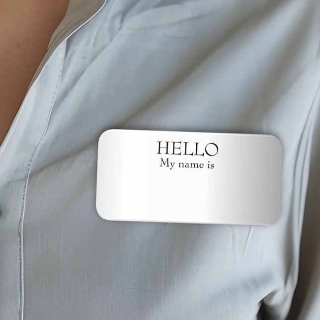 Dry Erase Reusable Hello Silver  Name Tag (Creator Uploaded)