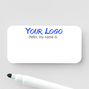 Dry Erase Your Logo Business Customizable Hello Name Tag