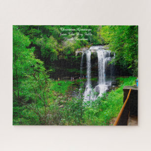 Dry Falls North Carolina.Christmas Greetings Jigsa Jigsaw Puzzle