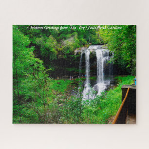 Dry Falls North Carolina.Christmas Greetings Jigsaw Puzzle