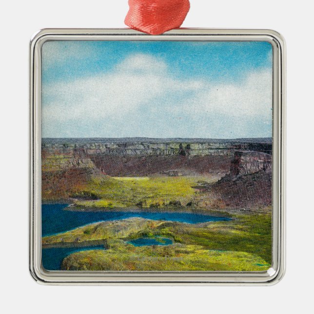 Dry Falls State Park, Grand Coulee Dam Metal Ornament (Front)