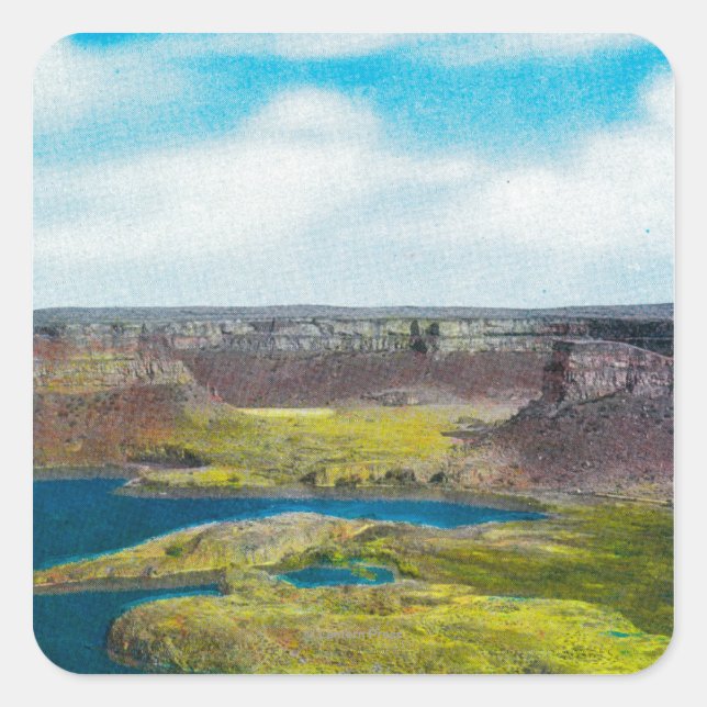 Dry Falls State Park, Grand Coulee Dam Square Sticker (Front)