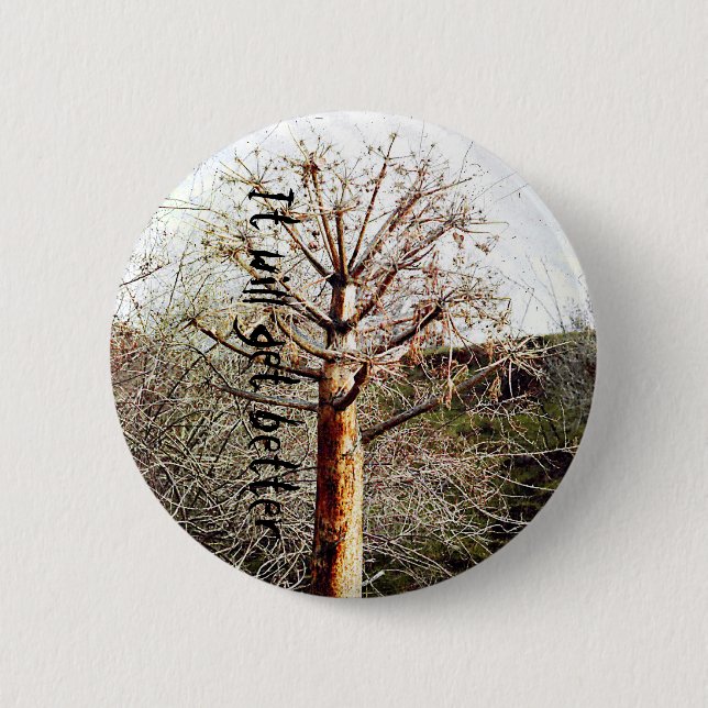 Dry Ferula Plant 2 Inch Round Button (Front)